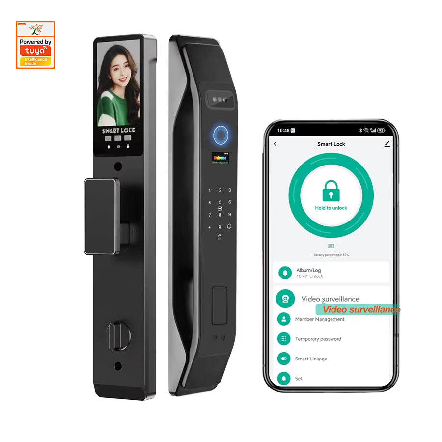 3D Facial Recognition Tuya WiFi Cloud Remote Control Smart Door Lock Security Anti-Pry Alarm Home Easy Installation Wood Door · image 3