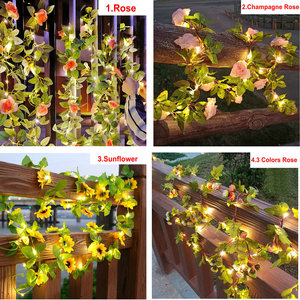 Pin USB Năng Lượng Mặt Trời Hoạt Động Hoa Hồng Chuỗi Ánh Sáng LED Cổ Tích Chuỗi Ánh Sáng Đám Cưới Giáng Sinh Trang Trí Ngoài Trời Đèn Sân Vườn - Product Image 3