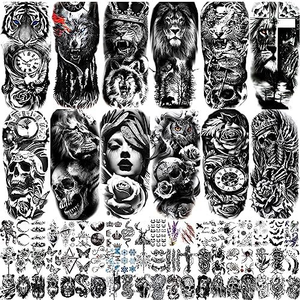 สติ๊กเกอร์สักลายชั่วคราวสำหรับผู้ใหญ่ ขายส่งจากโรงงาน ลายสักฮาโลวีน แบบพิมพ์ได้ ทำเองได้ - Product Image 1