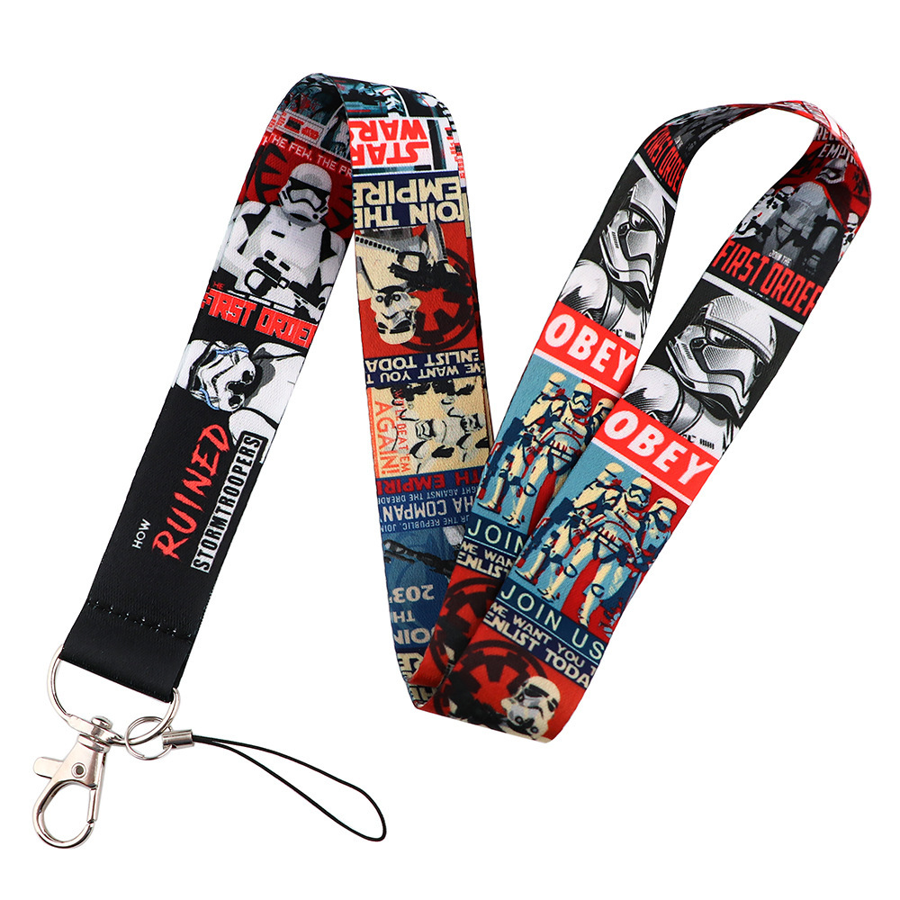 Cool Cartoon Star Mobile Phone ID Card Keychain Accessories Lanyards Wars Darth Vader Lanyard Promotional Gift Satin Lanyards Image 5