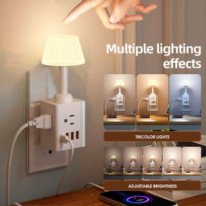 รูบิคมาตรฐานแบบอเมริกันพร้อมช่องเสียบ USB หลายรูโคมไฟข้างเตียงป้องกันดวง<span class=keywords><strong>ตา</strong></span>ในห้องนอนไฟกลางคืน - Product Image 2