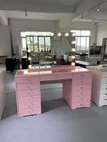 Ensemble coiffeuse moderne en MDF pour chambre à coucher avec miroir lumineux sur pied et tiroir – Vente en gros