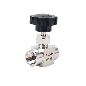 Vanne de régulation de débit manuelle en acier inoxydable 304/316L de 3/8\", filetage interne, vanne à aiguille droite pour la régulation du débit des instruments - Product Image 2