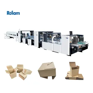 Corrugating Cardboard Paper Carton Folding Gluing Machine Rolam 1200/1450/1600AC 3Ply 260m/min Crash Lock Bottom Folder Gluer