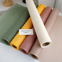 Tissu en lin coréen Bouquet de fleurs papier d'emballage fil de lin maille rouleau fleuriste matériel fournitures cadeau Floral pour l'emballage