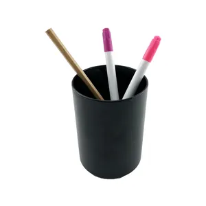 BAS quantité minimale de commande Usine Logo Personnalisé Porte-Stylo en Plastique Accessoires de Bureau pour Enfants Organisateur de Stylo de Bureau Porte-Crayon Noir