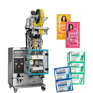 Máquina automática de embalagem de saquinhos descartáveis para shampoo, fácil de operar, com vedação de 4 lados, para enchimento e lavagem de saquinhos