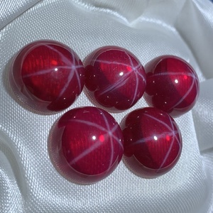 Sintetico star ruby <span class=keywords><strong>18</strong></span> millimetri rotonda cabochon stella zaffiro corindone prezzo - Product Image 4