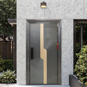 Ensemble Skyland Double porte d'entrée en bois de style français avec pivot en fer forgé en fibre de verre et acier - Product Image 6