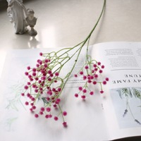 Vente en gros en vrac Décoration intérieure de maison Artificielle Blanche Faux Rouge Baby Breathe Fleurs Centre de table avec fleurs de mariage