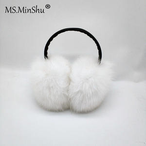 Mwfur unisex फर इयरमफ हेडफ़ोन कान गर्म फैशन फोक्स फर फर इयरमफ फैशन पुरुषों और महिला कान कवर - Product Image 5