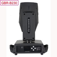Projecteur à tête mobile Sharpy Beam GBR-B230 16/20 canaux DMX 230W 7R avec 17 gobos fixes, prisme à 16 facettes, 100 000 lumens
