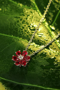 Collana con <span class=keywords><strong>Rubino</strong></span> Sintetico, Gioiello da Donna in Argento 925 con Motivo Floreale - Product Image 5