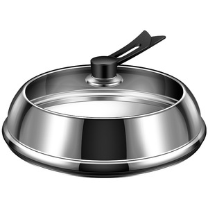 Couvercle de casserole haut en acier inoxydable avec couvercle en verre, poignée en bakélite isolée thermiquement, couvercle de cuisson pour cuisinière - Product Image 5
