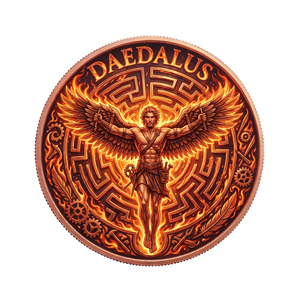Moneda Conmemorativa de Cobre Fino .999 de 1 oz con Estampado UV, <span class=keywords><strong>Laberinto</strong></span> de Daedal, Desafío del Arquitecto, Símbolo de Protección de Medusa, Mitología Griega - Product Image 1