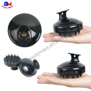 Brosse à shampoing personnalisée Brosse à shampoing de massage du cuir chevelu avec logo Brosse à shampoing de bain 2 en 1 avec manche antidérapant - Product Image 2