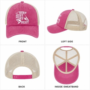 Casquette Trucker Rose Délavée Personnalisée, Dos en Maille, Snapback, 5 Panneaux, Réglable, pour Pêche et Activités de Plein Air, Fabricant, Vente en Gros, Faible MOQ - Product Image 2