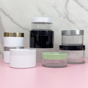 Vente en gros d'usine : Pots en plastique de qualité alimentaire pour cosmétiques, beurre et poudre libre, avec couvercles, en PET, 50ml, 100ml, 150ml, 200ml, 250ml, OEM/ODM - Product Image 1