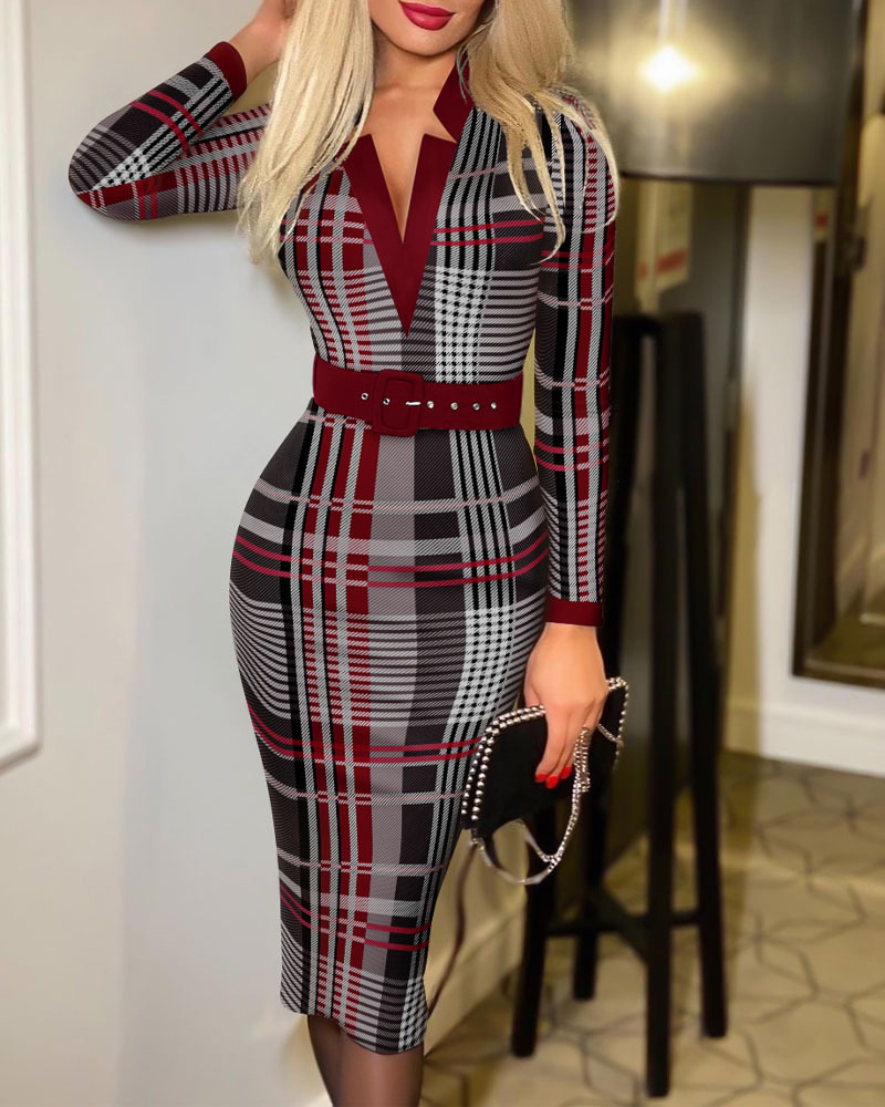 Wine red long sleeve (belt)