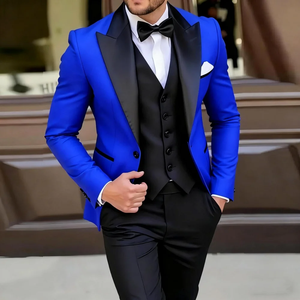 Derniers costumes pour hommes, vert, noir, ensemble formel Terno, 3 pièces, blazer, gilet, pantalon, smoking de <span class=keywords><strong>mariage</strong></span>, costume de marié pour <span class=keywords><strong>homme</strong></span>, vêtements d'affaires - Product Image 4