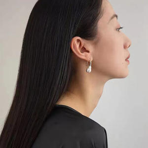 Kit de fabrication de boucles d'oreilles en perles pour femme avec plateau vide en argent S925 pour perles rondes de 9-12 mm et crochets d'oreille tendance - 21774DIY - Product Image 3