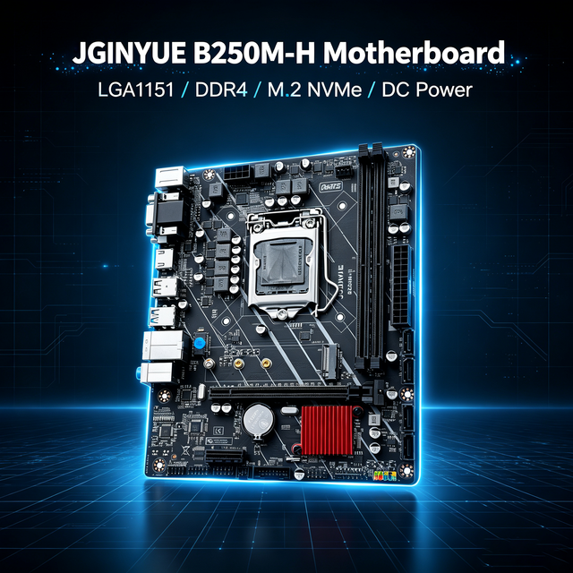 JGINYUE B250M-H Motherboard LGA1151 Socket Motherboard Supports Two Dual Channel DDR4 Memory Slots Max 16GB for Desktop