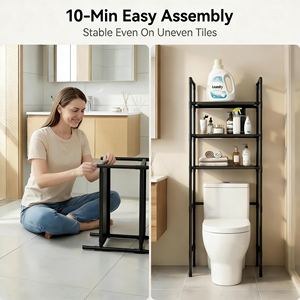 Estante de Almacenamiento Sobre el Inodoro, Organizador de Baño de Metal que Ahorra Espacio, Estante Independiente Sobre el Inodoro con Barandilla - Product Image 4