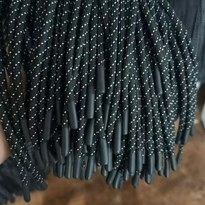 カスタムポリエステル製プリント巾着服飾アクセサリー、無地フラットロープ、プリントホワイトレターロゴコード - Product Image 5