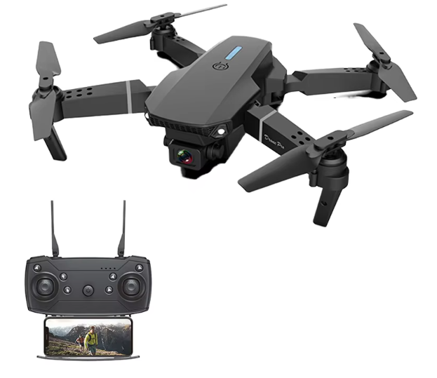 Drone Mini E525 Long Range FPV RC Pro Foldable Mini Drone with 12MP Camera WiFi LED Lights Plastic Material App Control
