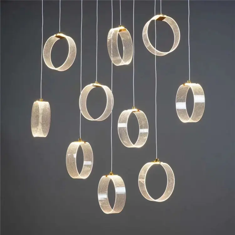 Modern Acrylic Circle Led Chandelier Hanging Lights Ceiling Light For Living Room Home Decoration