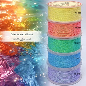 Corda per Perline in Giada Glitterata 0,85mm, Bobina da 30m, 60+ Colori, Filo Metallico Intrecciato per Creazione di Gioielli e Braccialetti, Vendita all'Ingrosso OEM - Product Image 4