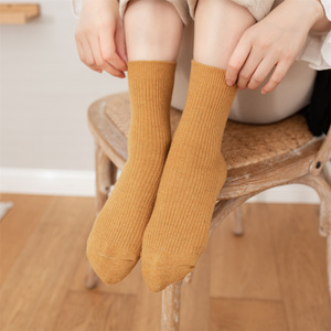 <b>Wool</b> <b>Socks</b> Women Mid Calf Slouch Solid Color Thermo Warm Autumn Winter Casual <b>Socks</b> Zhuji Style - Product Image 4