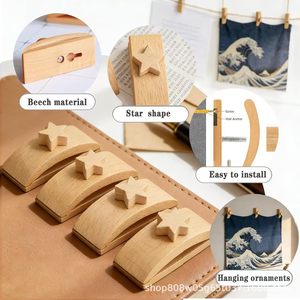 ตะขอแขวนผนังไม้สีธรรมชาติรูปทรงสี่เหลี่ยมผืนผ้าสำหรับตกแต่งบ้าน แขวนผ้าห่ม คลิปหนีบไม้เนื้อแข็ง - Product Image 2