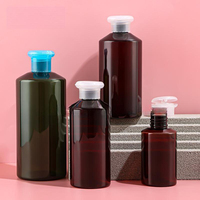 Flacon de shampooing, lotion, gel douche, hydrolat, tonique pour la peau de haute qualité, 100 ml - 500 ml, flacon en plastique PET transparent avec bouchon à clapet