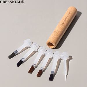 Pinceau de vernis à ongles plat, manche en plastique, pointe coudée, 3 couleurs, 1 pièce - Product Image 2