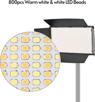 Kit d'éclairage professionnel portable RGB LED 800 lumières pour photo et vidéo, maquillage, lumière d'appoint, télécommande sans fil, réglage par téléphone, boîte de kit
