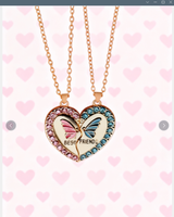 Collier magnétique assorti pour meilleures amies, papillon, respectueux de l'environnement, électroplaqué, pour deux filles, cadeaux d'amitié