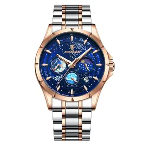 Orologi da Uomo alla moda da Uomo con quadrante a cielo stellato orologi al quarzo di lusso in pelle impermeabile Orologio luminoso da Uomo orologo Uomo