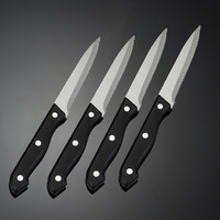 Couteau à steak en acier inoxydable de 5 pouces, manche en plastique PP, durable, multi-usages, ambidextre, pour la cuisine à domicile, finition mate moderne
