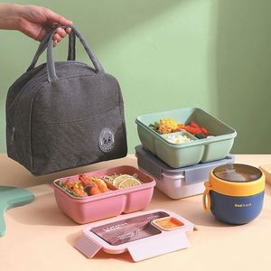 Portable Divided Lunch Box Microwaveable Student Lunch Box Workers with Heating Simple Light Lunch Boxes - Product Image 2