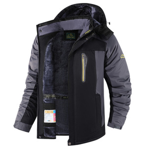 Parka a prueba de viento para hombre, forro polar, ropa de abrigo gruesa de longitud media para invierno, para uso en exteriores - Product Image 4