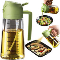 2026 Hoge Kwaliteit 2-in-1 Glazen Misterfles Olijfolie Azijn Dispenser Olieverstuiver voor Keuken Koken BBQ Airfryer