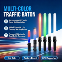 Bâton de signalisation LED rechargeable personnalisé, lumières clignotantes rouge/bleu, matériaux ABS+PC, fixation magnétique, écran d'affichage LED pour