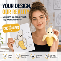 Fabricant en gros de porte-clés peluche mascotte banane pelée personnalisés OEM ODM, pendentifs de sac en peluche moelleuse, cadeaux d'usine