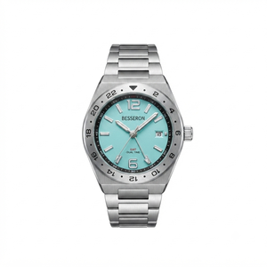 Relojes BESSERON Voyager GMT de Doble Hora, Reloj de Acero Inoxidable con Brazalete Integrado, 5ATM, Reloj Deportivo de Lujo para Hombre - Product Image 5