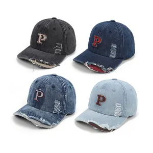 High Quality Ripped Vintage Kids Hats Embroidery Denim Children Baseball Cap Youth Boys Girls Outdoor Sports Gorras