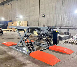 4 ton kapasiteli CE pnömatik mekanik kilit ile yere taşınabilir makaslı araç kaldırıcı araba yıkama tamir için uygun - Product Image 2