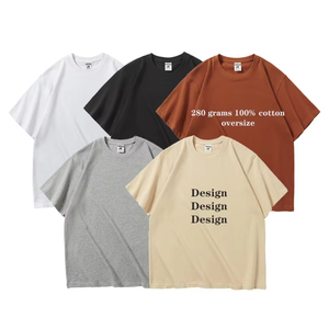 <span class=keywords><strong>T</strong></span>-shirts 100% coton 280 grammes coupe ample imprimés couleur personnalisée grammage matière grande taille poids lourd streetwear homme - Product Image 3