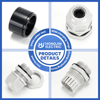 Prensaestopas de nailon impermeable IP69 PG7 de plástico PA66, negro/gris, de bajo voltaje para protección de cableado industrial