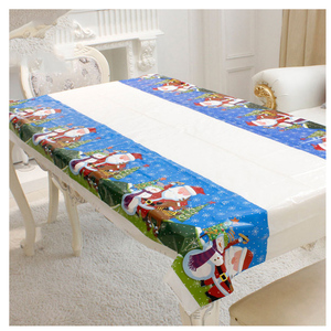 Home Use Snowman Printed Christmas Tablecloth Rectangular Customized Waterproof <strong>Table</strong> <strong>Cover</strong> Cloth <strong>Plastic</strong> - Product Image 2